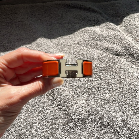 LIMITED/ UNAVAILABLE anymore Cream& Orange PM Hermes Clic Clac H Bracelet - - Picture 9 of 9